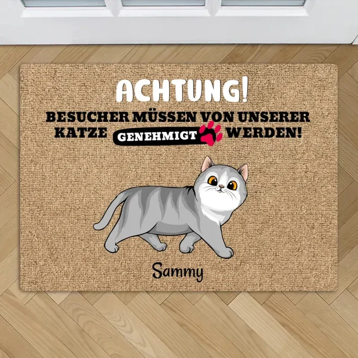 Mit flauschiger Genehmigung – Individuelle Fußmatte