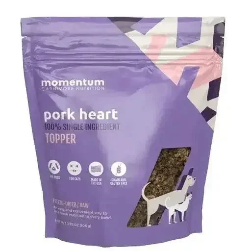 Momentum Carnivore Nutrition Freeze Dried Raw Pork Heart Topper 3.75