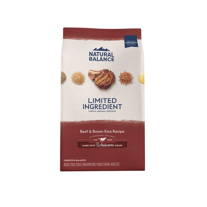 Natural Balance Pet Foods Limited Ingredient Diet Adult Dry Dog Food – Beef & Brown Rice – 12 lb