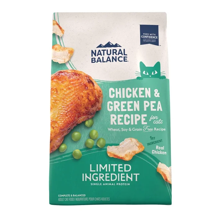 Natural Balance Pet Foods Limited Ingredient Diet Dry Cat Food – Green Pea & Chicken – 4 lb
