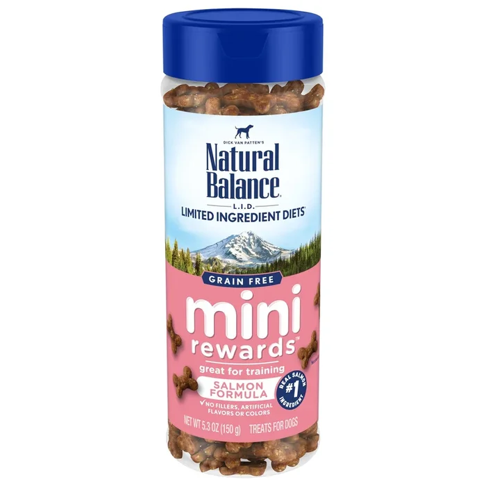 Natural Balance Pet Foods Limited Ingredient Diet Grain Free Mini Rewards Dog Treats – Salmon – 5.3 Oz