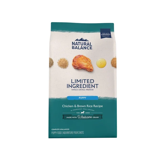 Natural Balance Pet Foods Limited Ingredient Diet Puppy Dry Dog Food – Chicken & Brown Rice – 4 lb
