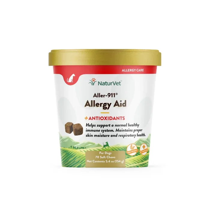 NaturVet Aller-911® Allergy Aid Soft Chews Supplement For Dogs – 70ct