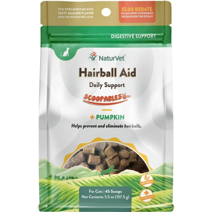 NaturVet Scoopables Cat Hairball Aid Daily Support – 5.5oz