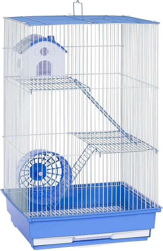 Nibbles A&E 3 Story Hamster/Gerbil Cage with House And Wheel – 14 X 11 X 22 In – 4 Pack