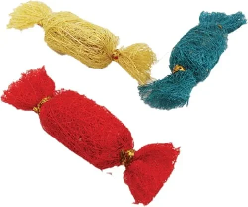 Nibbles Loofah Candies Chews Small Animal Chew Toy – Small – 3 Pack