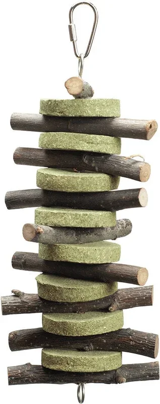 Nibbles Timothy Hay Stack Chews with Wood Sticks Small Animal Chewy Treats – Large
