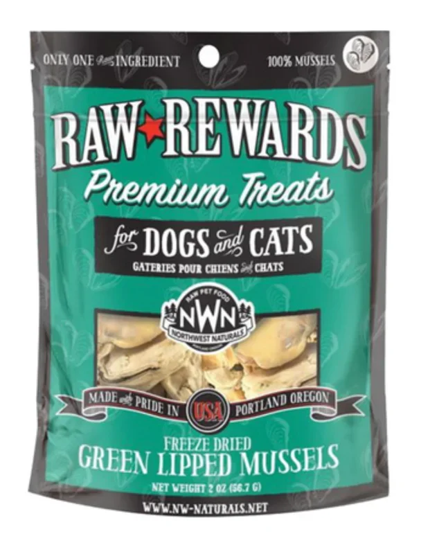 Northwest Naturals “Raw Rewards” Freeze Dried Dog & Cat Treats, Green Lipped Mussels
