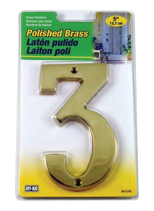 NUMBER 5″ POL BRS 3