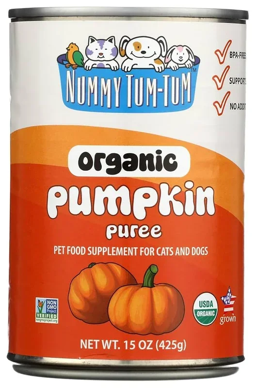 Nummy Tum-Tum Organic Pumpkin Supplement For Dogs And Cats, 15-oz Can