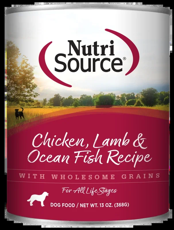 NutriSource® Chicken, Lamb & Ocean Fish Formula, Wet Dog Food, 12.3-oz Case of 12