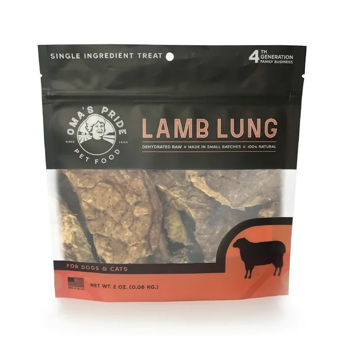 Oma’s Pride Dehydrated Lamb Lungs for Dogs and Cats
