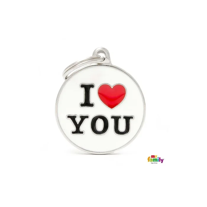OUTLET MYFAMILY Charms Pločica za graviranje, I love you, 3,93×3,17cm