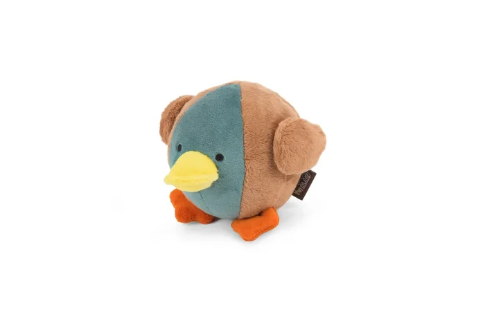 P.L.A.Y. Barnyard Buddies Squeaky Plush Dog Toy, Dana the Duck