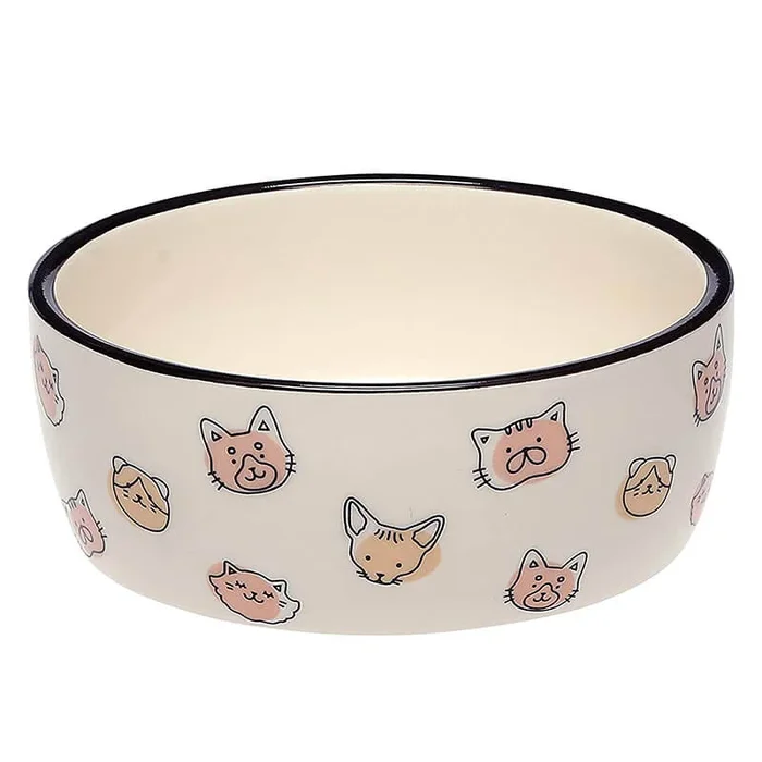 Pearhead Cat Faces Pet Dish