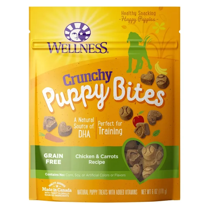 *(Please Use By 2026-04-11)* Dog Training Treat – Crunchy Puppy Bites – Grain Free Chicken & Carrots Recipe – 6 oz