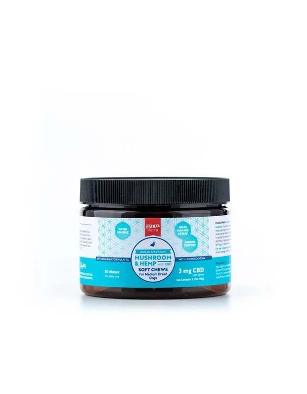 Primal Cbd Dog Chews | Medium Breed Duck 3 Mg 30 Ct