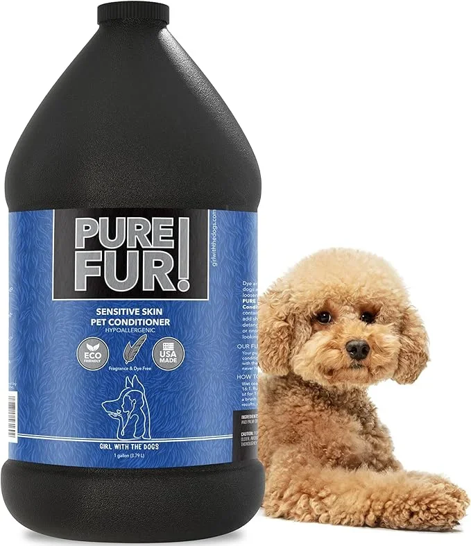 Pure Fur! by Girl With The Dogs – Made in USA – Sensitive Skin Pet Conditioner, 1 Gallon