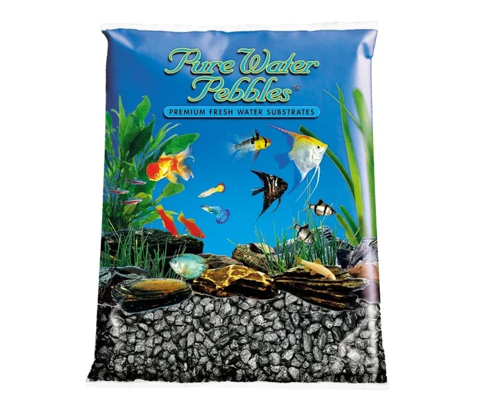 Pure Water Pebbles Premium Fresh Water Frosted Aquarium Gravel Black – 25 lbs – 2 Count