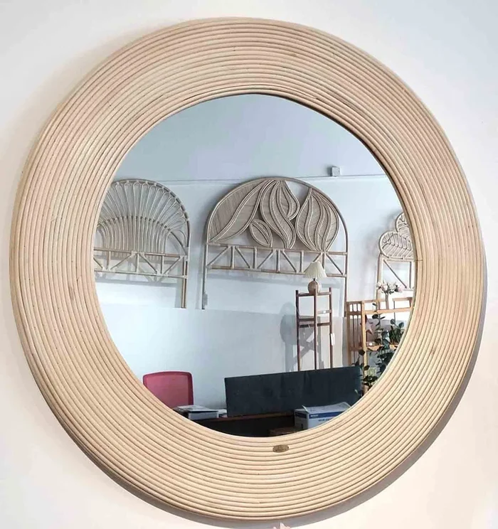 Rattan Circular Mirror – Natural