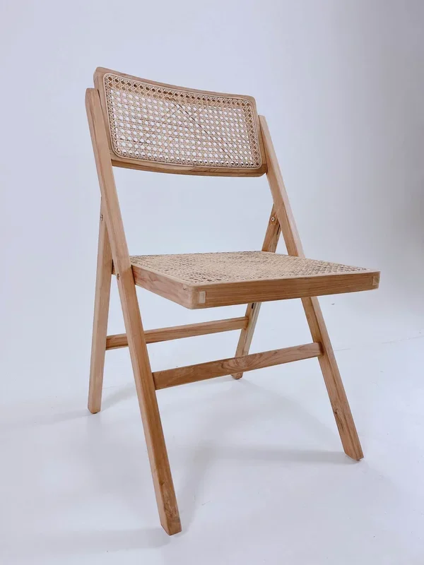 Rattan White Oak Folder Chair – Natural