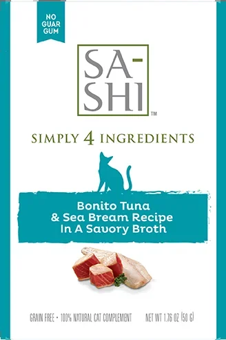 SA-SHI Aku Tuna & Sea Bream In A Savory Broth Wet Cat Food