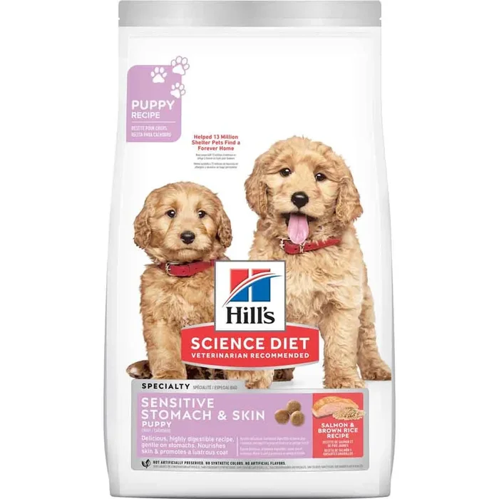 Science Diet Puppy Sensitive Stomach & Skin Salmon & Brown Rice Dry Dog Food 4lb