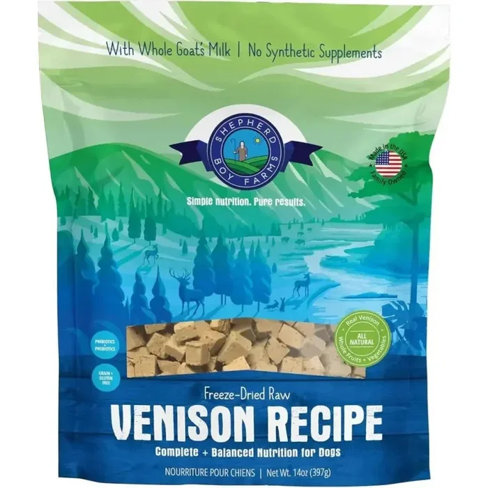 Shepherd Boy Farms Freeze-Dried Venison Recipe Dog Food 14oz
