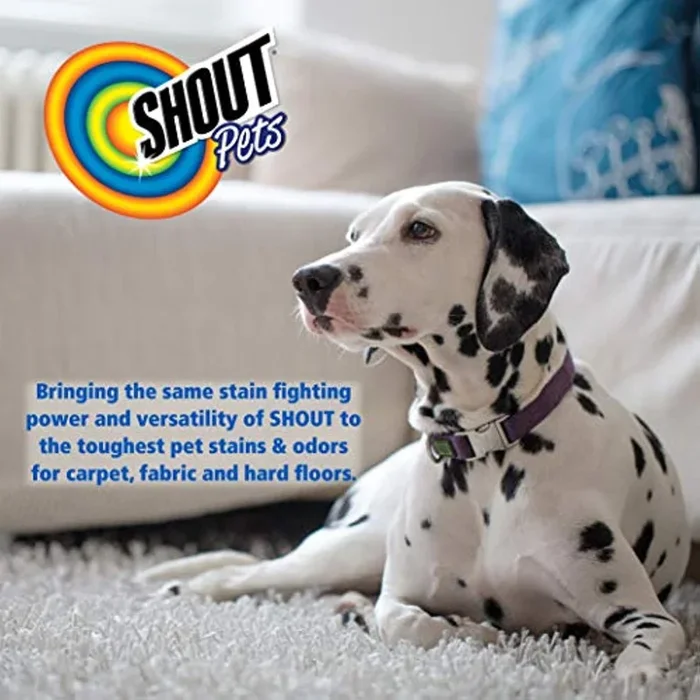 Shout for Pets Odor and Urine Eliminator – Effective Way to Remove Puppy & Dog Odors and Stains from Carpets & Rugs – Stain & Odor Eliminator – Shout Pet Urine Destroyer, Shout Stain Remover for Pets