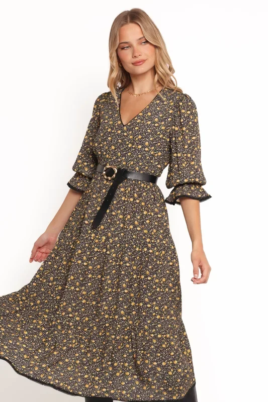 Simone Midi Dress – Midnight Daisy
