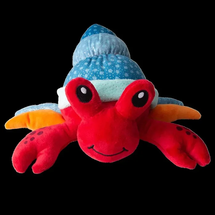 Snugarooz Hermie The Crab with Repair Patch Squeak and Crinkle Plush Dog Toy