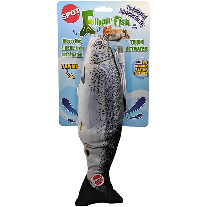 Spot Flippin’ Fish Interactive Cat Toy w/USB Charger