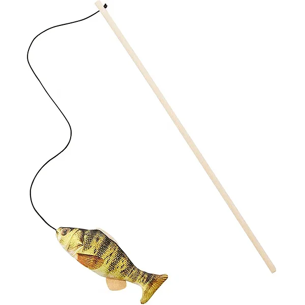 SPOT Gone Fishin’ Teaser Catnip Plush Wand Cat Toy