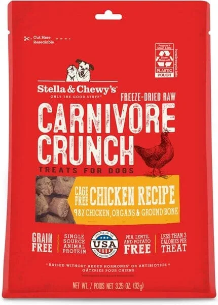 Stella & Chewy’s Carnivore Crunchy Chicken Freeze Dried Dog Treats – 3.25 Oz