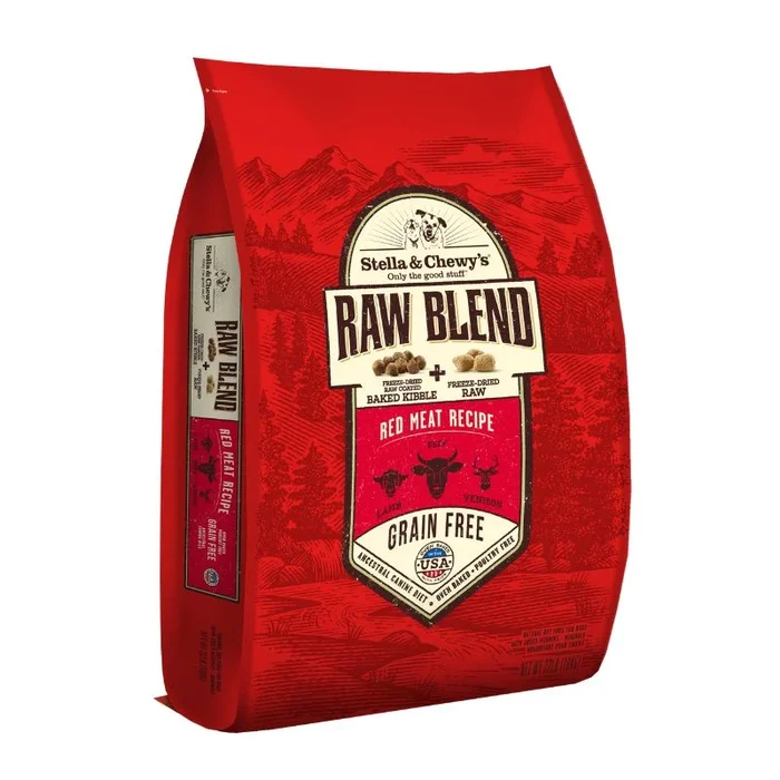 Stella & Chewy’s Raw Blend Red Meat Kibble With Freeze-Dried Raw Grain-Free Dry Dog Food [2 Size]