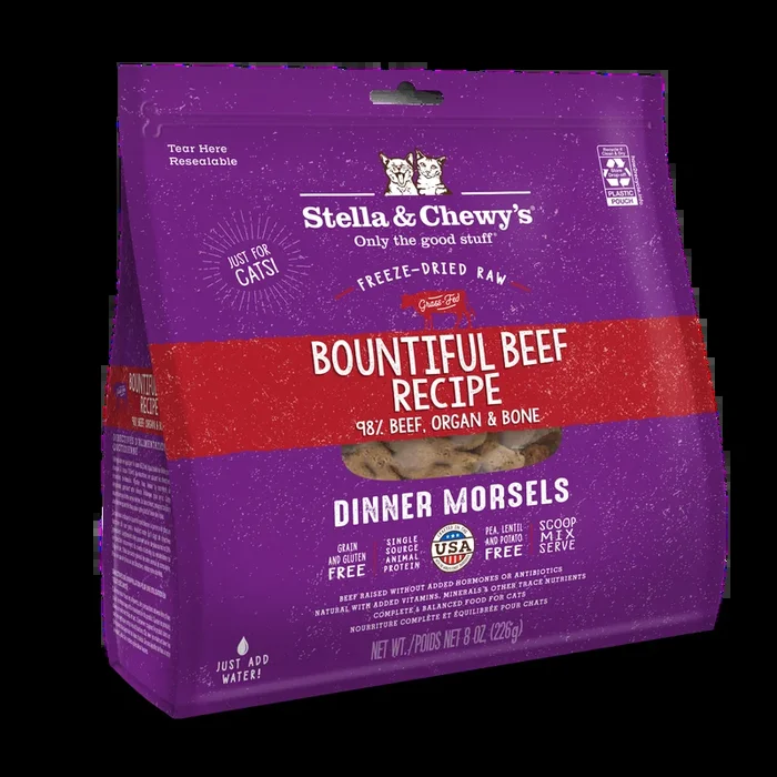 Stella & Chewy’s Bountiful Beef Dinner Morsels Freeze Dried Cat Food (2 Sizes)