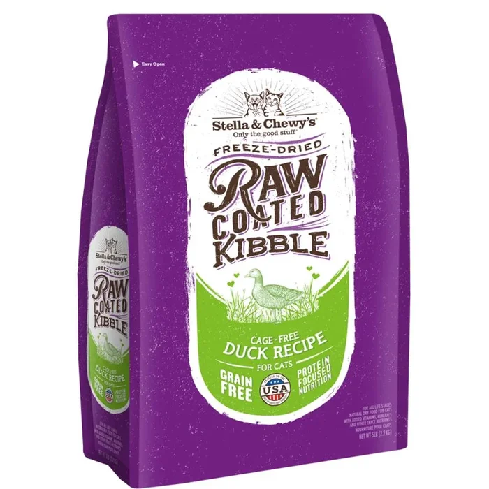 Stella & Chewy’s Freeze-Dried Raw Coated Kibble Cage-Free Duck Grain-Free Dry Cat Food 5lb