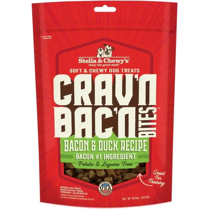 Stella & Chewys Dog Crav’N Bacon Bites Duck 8.25Oz
