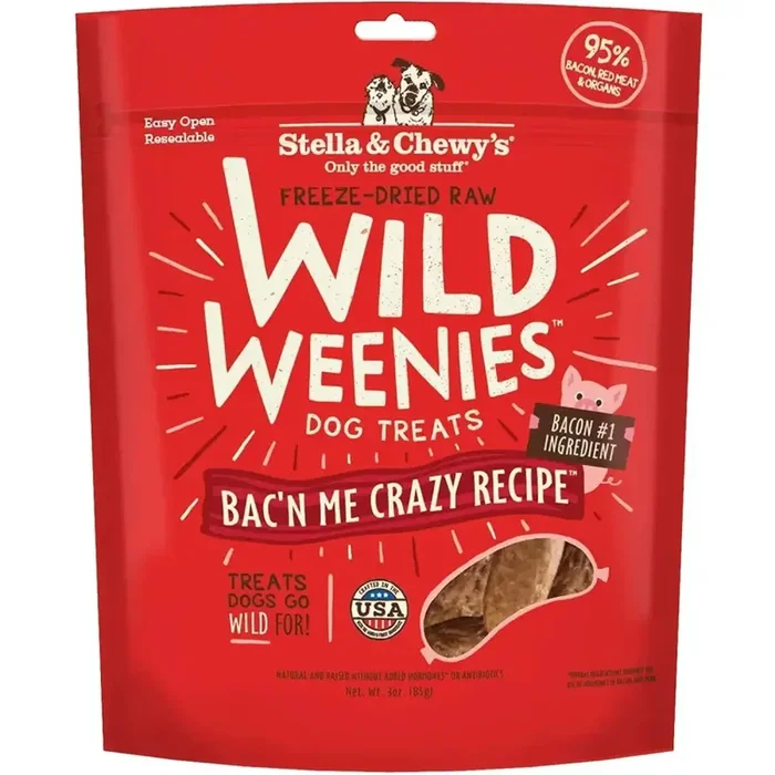 Stella & Chewys Dog Freeze-Dried Weenie Bacon Dog Treats