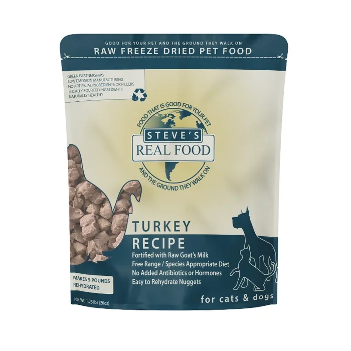 Steve’s Real Food Freeze Dried Raw 20oz – Turkey