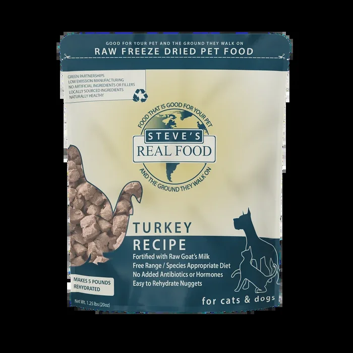Steve’s Real Food Freeze-Dried Raw Dog Food, Turkey Recipe