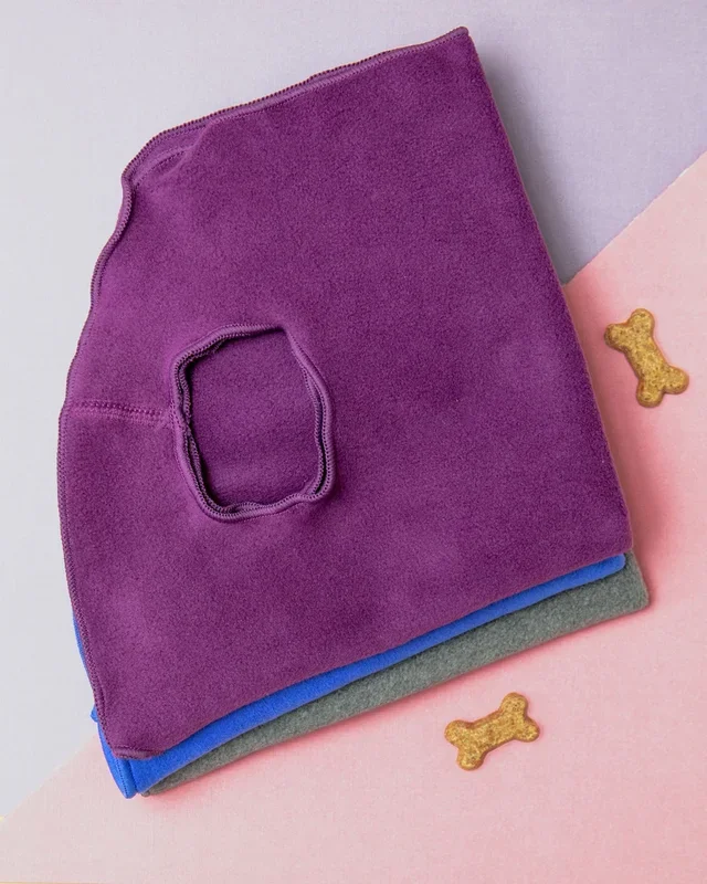 Stretch Pullover Dog Fleece in Eggplant