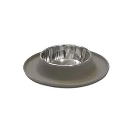 Tazón para perros mediano de acero inoxidable Messy Mutts en color plateado, capacidad para 1,5 tazas