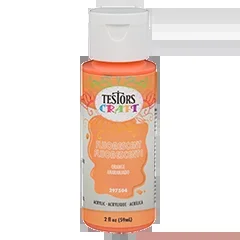Testors Craft Acrylic Craft Paint, Fluorescent Orange, 2 oz
