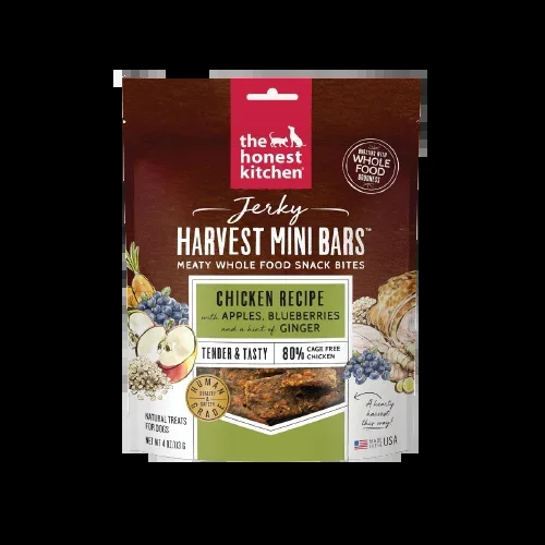 The Honest Kitchen Chicken Recipe With Apples & Blueberries Jerky Harvest Mini Bars For Dogs