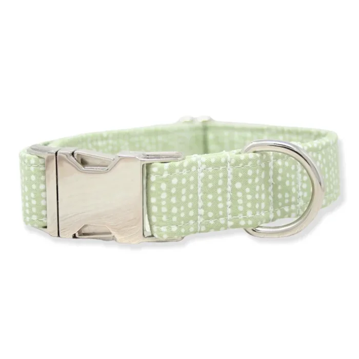 The Oxford Dog – Dog Collar | Boy Dog Collar | Green Ditsy Dots | Oxford Dog