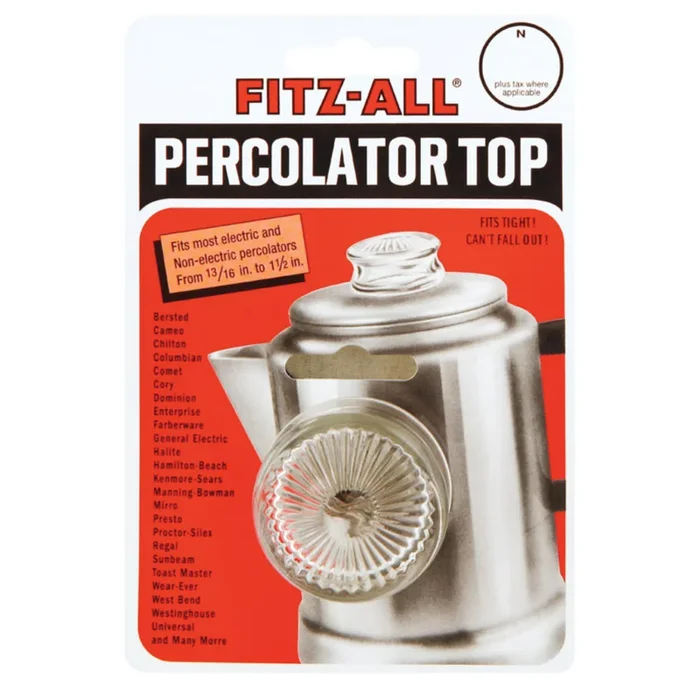Tops Fitz-All Replacement Percolator Heat Resistant Glass Top 13/16 to 1-1/2 in.