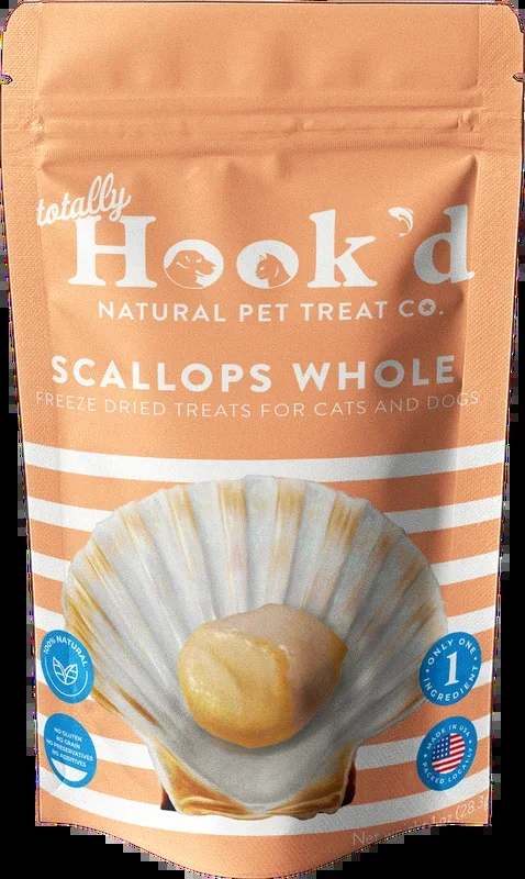 Totally Hook’d Freeze-Dried Scallops Cat & Dog Treats