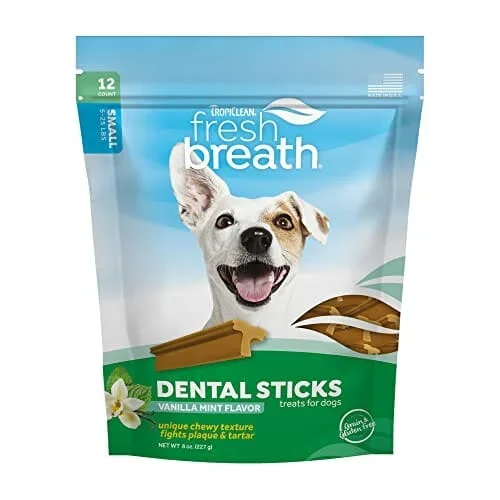 Tropiclean Dental Sticks for Small Dogs 5-25 lbs Dog Dental Treats – 8 Oz