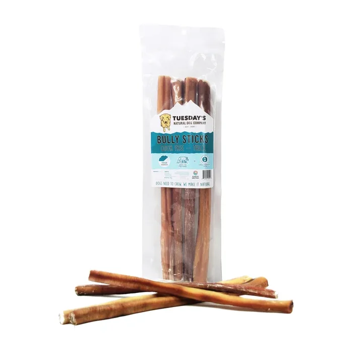 Tuesday’s Natural Dog Odor-Free Thick Bully Sticks Bulk Bags